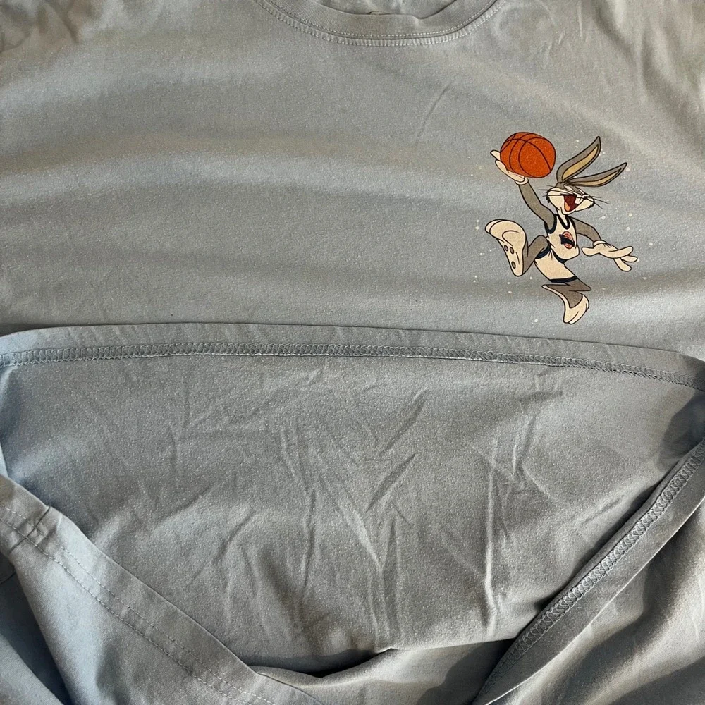 Space Jam Tune Squad Bugs Bunny Daffy Taz Long Sleeve‎ Shirt Blue Mens XL
